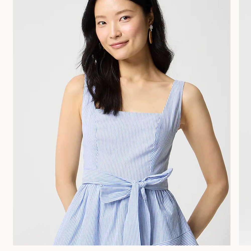 NWT J Crew Blue and White Striped Dress - Picture 4 of 13
